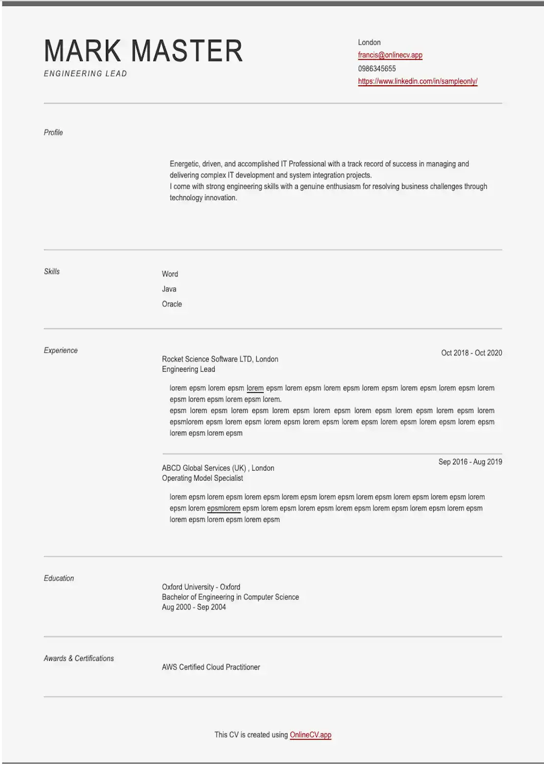 CV Template